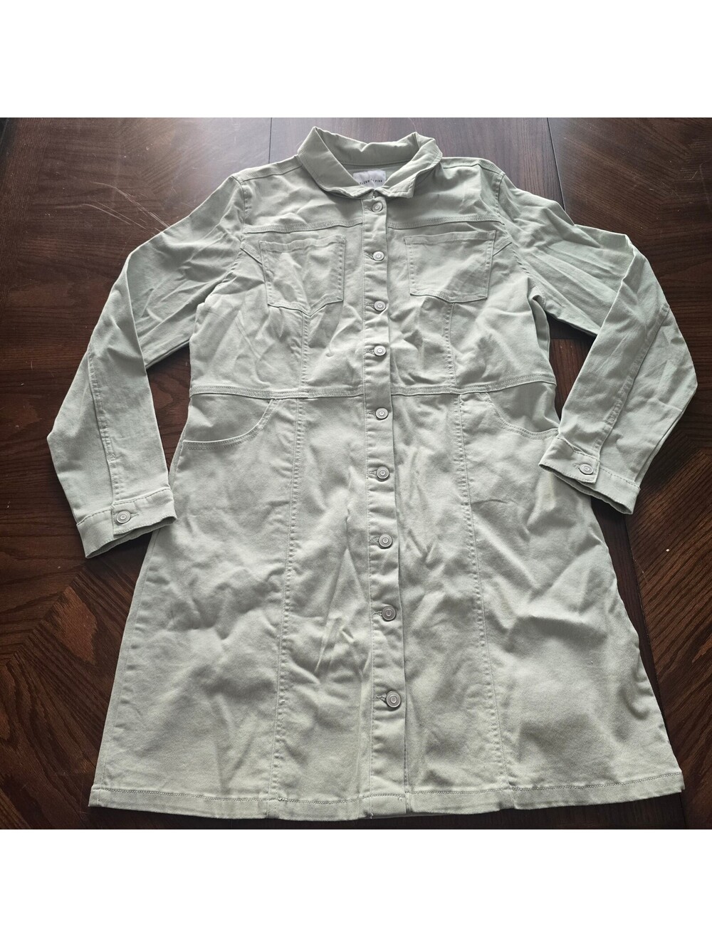 Celebrity Pink sage green button front shirt dress womens XXL